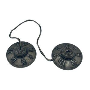 VTG Tingsha Bells Cymbals Rawhide Cord Meditation 2.5" Bronze